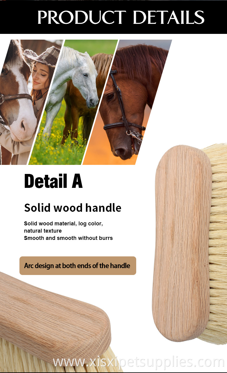 Factory Wholesale Custom Logo Horse Care Products Wooden Horse Cleaning Brush